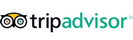 Depoimentos de viajantes com o logotipo do Tripadvisor