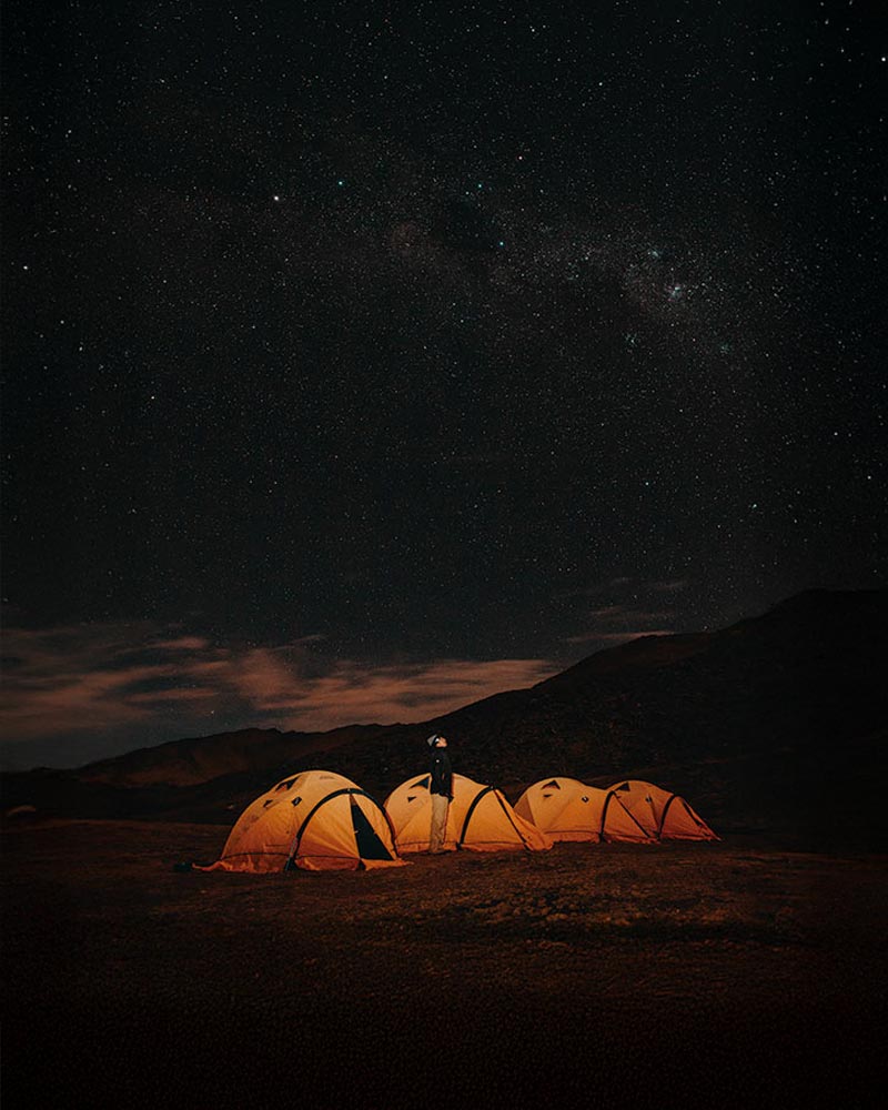 Estrelas nos acampamentos de Ausangate