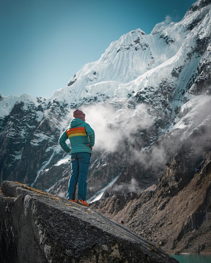 Turista na Rota Salkantay.