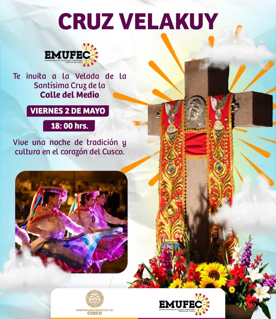 Pôster do EMUFEC na Cruz Velacuy em Cusco
