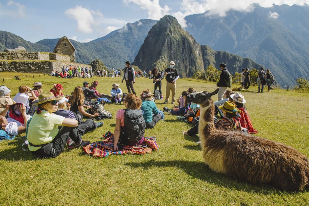 Guia explicativo em Machu Picchu