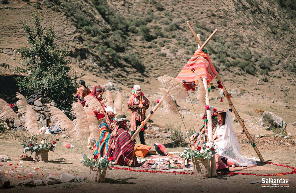 Cerimônia de casamento andina no Peru