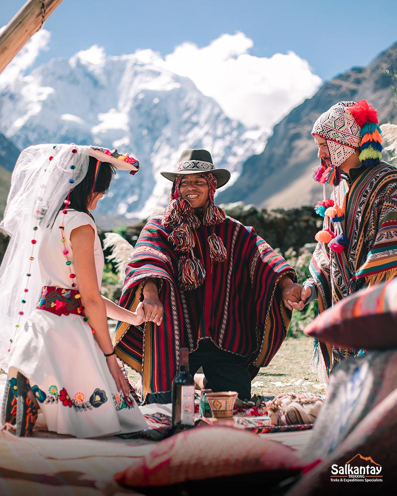 A cerimônia de casamento andina