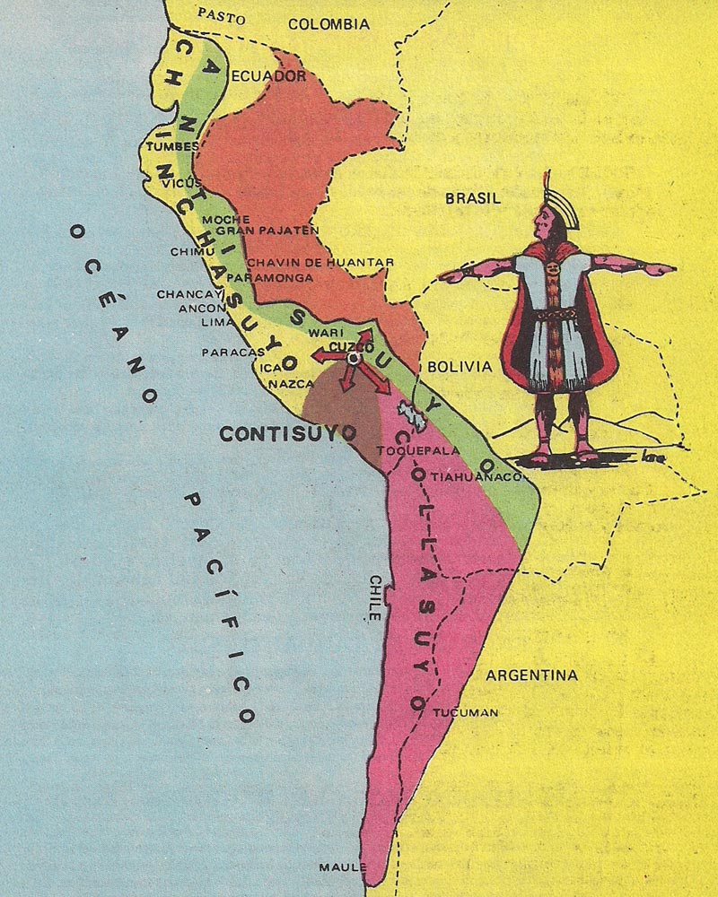 Mapa do Qhapaq Ñan ou Trilha Inca