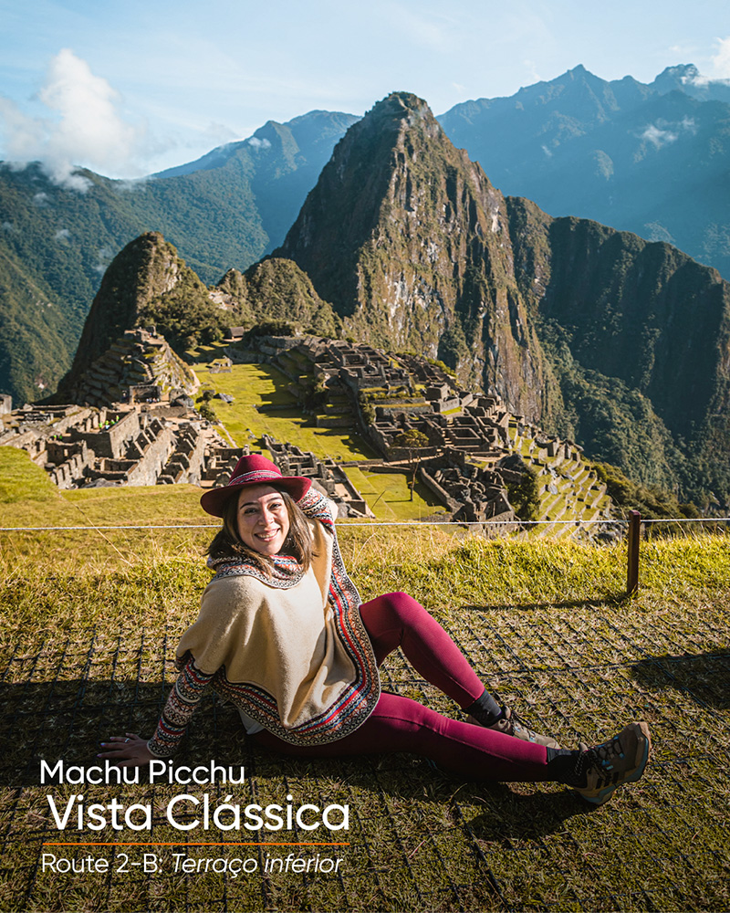 Foto clássica na rota 2b de Machu Picchu