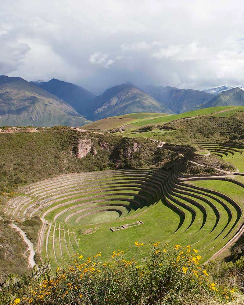Sítio arqueológico de Moray em Cusco, Peru