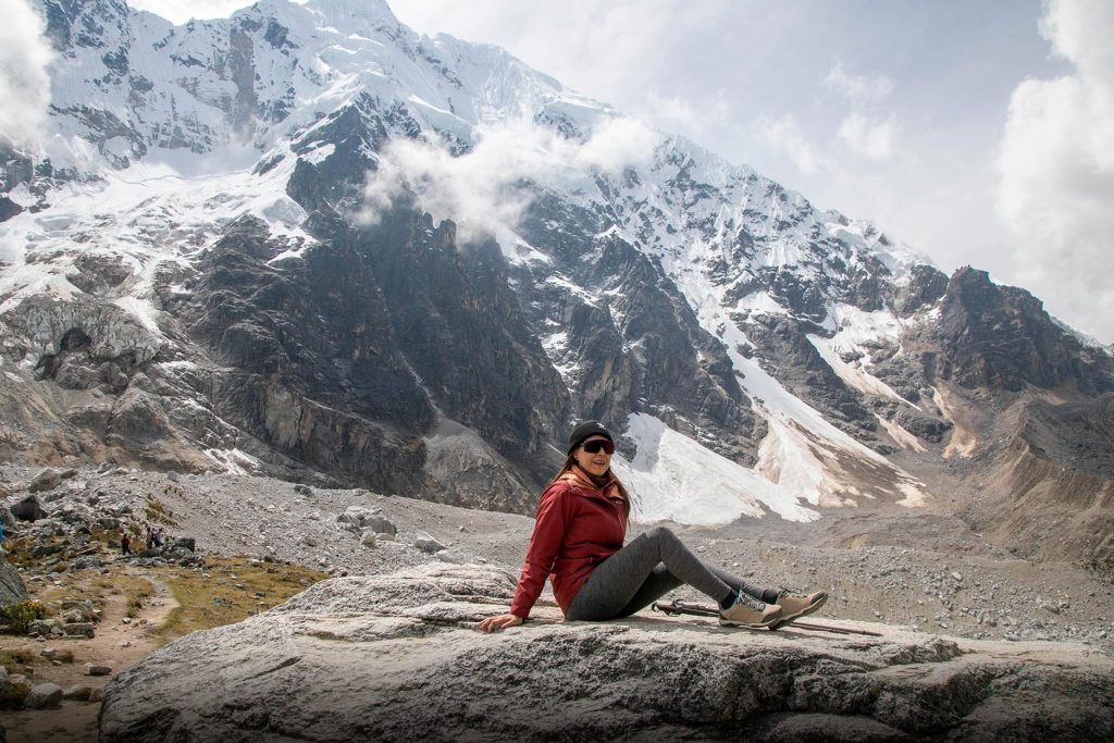 Turista na Trilha do Salkantay