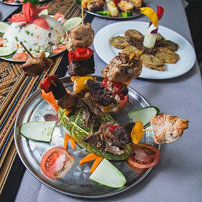 Refeições durante a caminhada