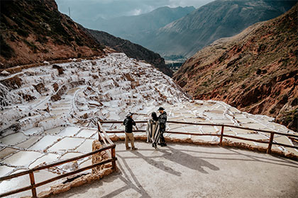 Vista panorâmica das salinas de Maras